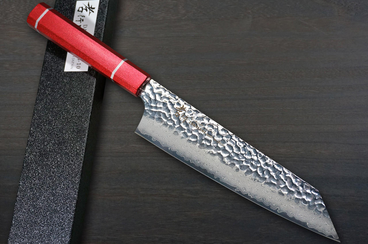 Sakai Takayuki 33-Layer VG10 Damascus Urushi Chef's Kengata-Gyuto Knife 190mm with Japanese Lacquered Oak Handle [KOUSEKI]